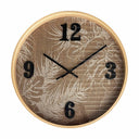 Ashley Clock Printed Linen Natural Frame 40x40x5cm