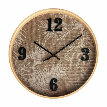 Ashley Clock Printed Linen Natural Frame 40x40x5cm