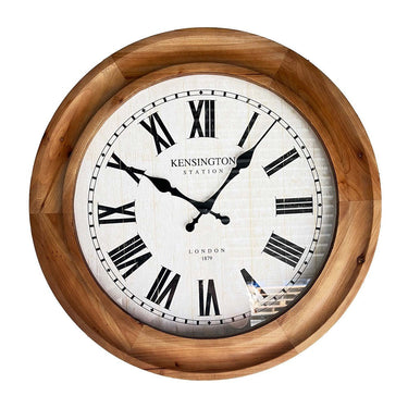 Dahlia Clock Wood Frame 60x60x6.7cm