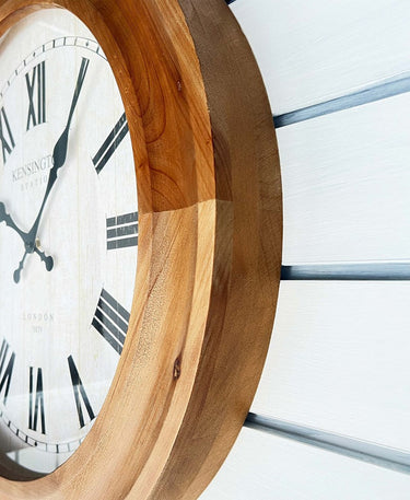 Dahlia Clock Wood Frame 60x60x6.7cm