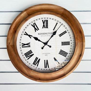 Dahlia Clock Wood Frame 60x60x6.7cm