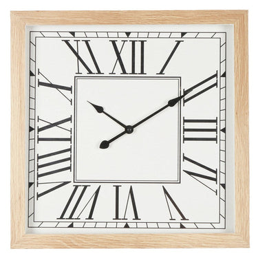 Marin Clock Natural Frame 40x40x6cm