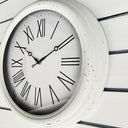 Huxley Clock Antique White Distressed Frame 45x45x5.8cm