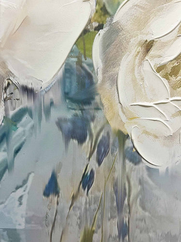 White Flowers Wall Art detail