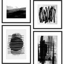 Black and White Abstract Wall Art Set of 4