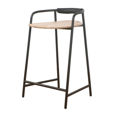 Forge Counter Stool SH:65cm in black and natural ash