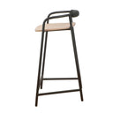 Forge Counter Stool black leather padded backrest detail