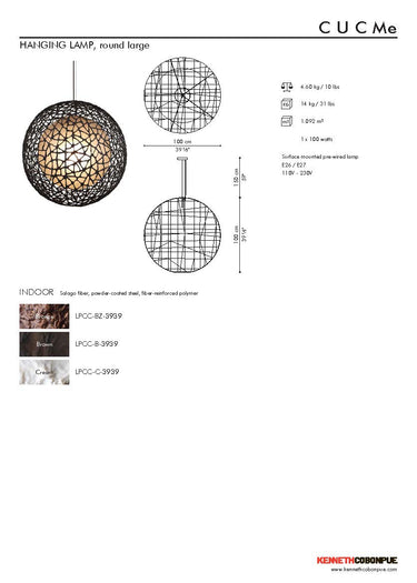 COBONPUE CUC ME Round Light Large - Cream alternate view