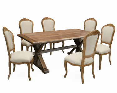 French Louis Dining Suite 6 Seater - Full Styled Setting