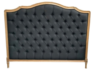 French Provincial Queen Headboard Black Linen Oak