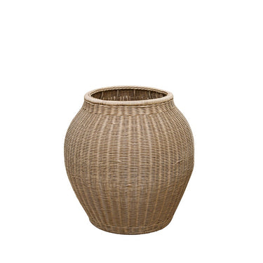 Hale Outdoor Planter Basket in natural synthetic wicker, large