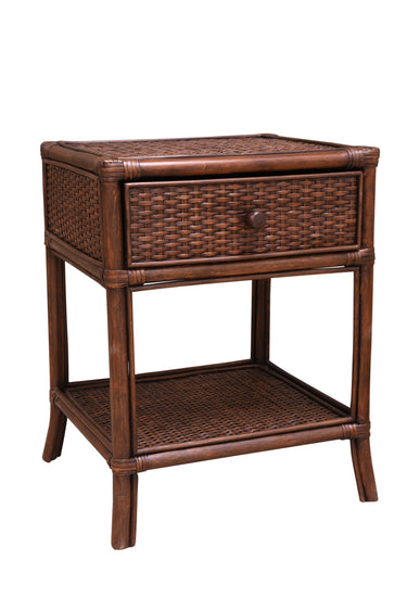 PLANTATION Amara Bedside Table w/1 Drawer - Chocolate