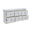 Island Life 6 Drawer Dresser in white, angled view showing the 450mm depth