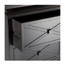 Island Life 5 Drawer Tallboy in black, drawer and hardware detail