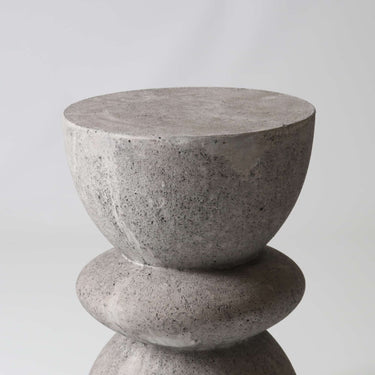 Fibreglass Hourglass Stool Grey side view