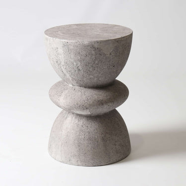 Fibreglass Hourglass Stool Grey