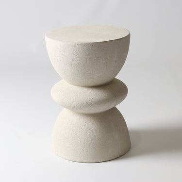 Fibreglass Hourglass Stool Off White