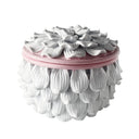 Gloss White Petal Trinket Box with Pink Detail