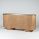 Axis Marble Sideboard 180cm with grey faux marble top and natural base