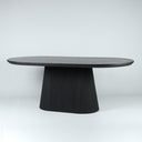 Contour Ribbed Dining Table 200cm in black with a fluted ribbed base