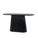 Contour Ribbed Console Table 150cm in black with a fluted ribbed base