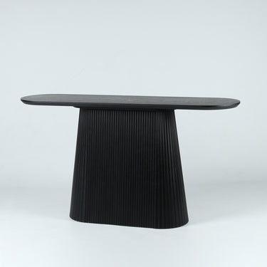 Contour Ribbed Console Table 150cm in black with a fluted ribbed base