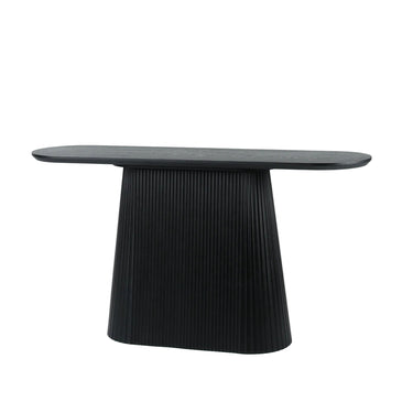 Contour Ribbed Console Table 150cm in black with a fluted ribbed base