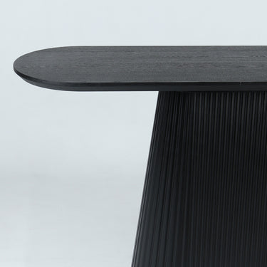 Contour Ribbed Console Table, detail of the ribbed base