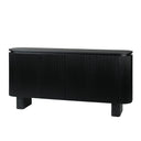 Contour Ribbed Sideboard 180cm in black with a fluted ribbed base