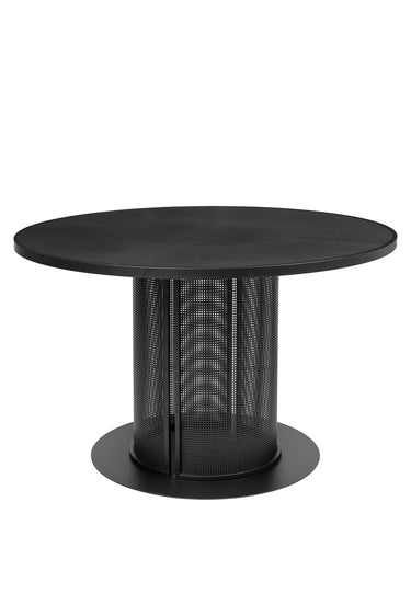 Kristina Dam Bauhaus Dining Table in black perforated steel, 1200mm round