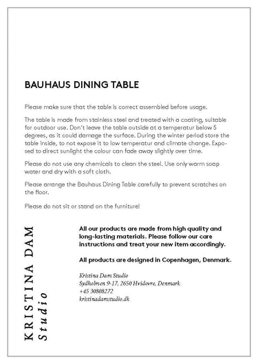 Kristina Dam Bauhaus Dining Table in black, angled view