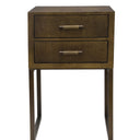 CLARENCE Side Table w/2 Drawer - Gold Silk