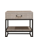 CLARENCE Irving Side Table w/1 Drawer - Pewter Shagreen