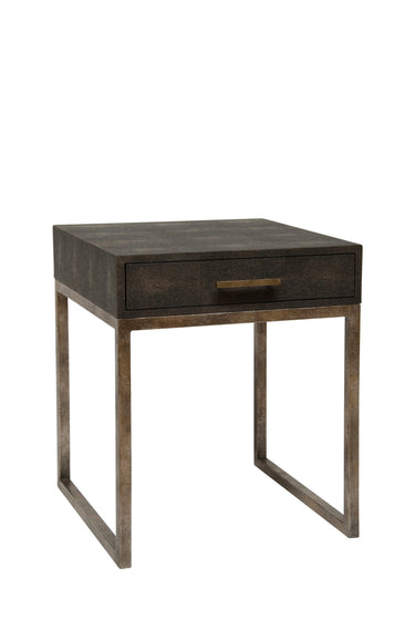 CLARENCE Side Table w/1 Drawer - Seal Shagreen