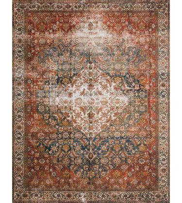 Layla Rug LAY-05 in Ocean/Multi, a large power-loomed polyester rug with a traditional pattern