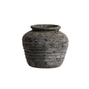 MUUBS Melancholia 30 wide terracotta pot in metallic black
