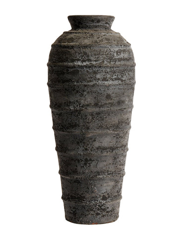 MUUBS Melancholia 80 tall terracotta floor pot in metallic black
