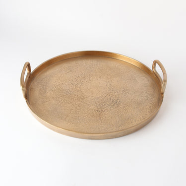 Aluminium Round Collar Tray 40cm Raw Gold