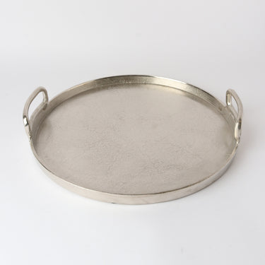 Aluminium Round Collar Tray 40cm Raw Silver