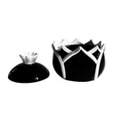 Petal Black and White Trinket Box lid open