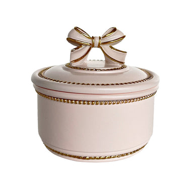 Pink & Gold Ribbon Trinket Box