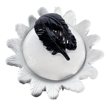 Plumage White and Black Trinket Box lid detail