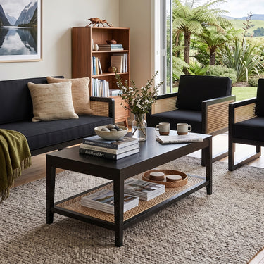 Moderno Coffee Table in black in an interior setting