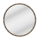 Bamboo Round Wall Mirror 100cm in country silver finish