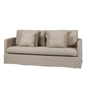 Harbour Slip Cover Sofa in natural linen look - front view