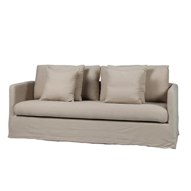 Harbour Slip Cover Sofa in natural linen look - front view