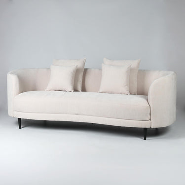 Reflect Curved 3 Seat Sofa 225cm in ivory fabric