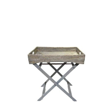 Rattan Butler's Tray Table - Autumn Grey