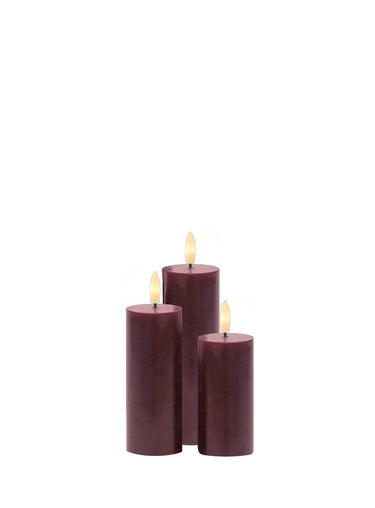 SIRIUS Sille Rechargeable S/3 Candles - Bordeaux