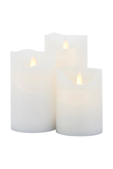 SIRIUS Sara Rechargeable S/3 Candles D75 - White